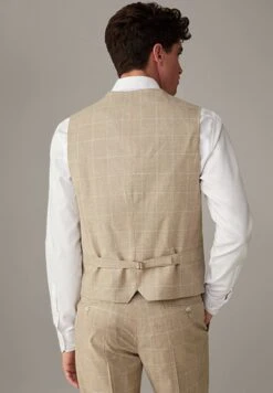 Strellson GYL - Anzugweste - Hellbeige Kariert -Strellson 1cc6525476954b4f8a37bfdafc637d02